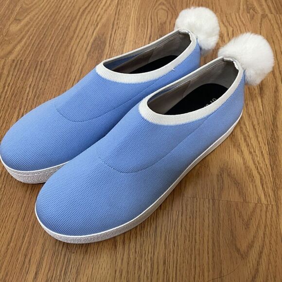 Opening Ceremony Blue Bobby Sock Pom Pom Sneakers slip-on knit shoes EU 38 - Picture 3 of 12